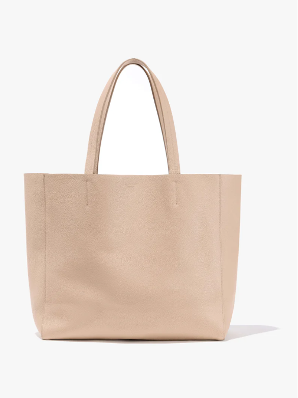 Beige tote bag on a white background