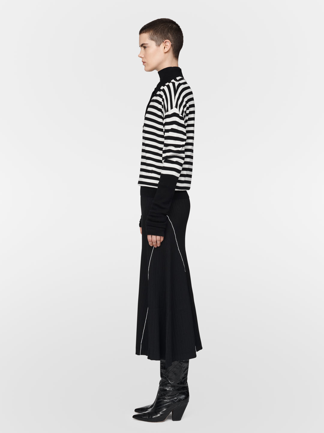 Maria McManus Black Stripe Polo Sweater