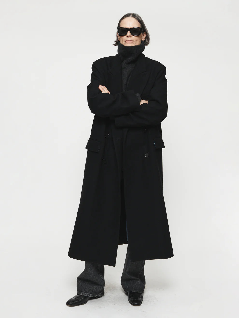 6397 TOP COAT IN BLACK