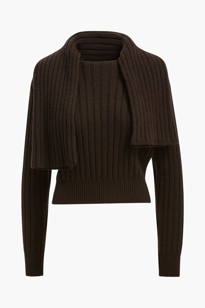 BRANDON MAXWELL RYAN SCARF SWEATER