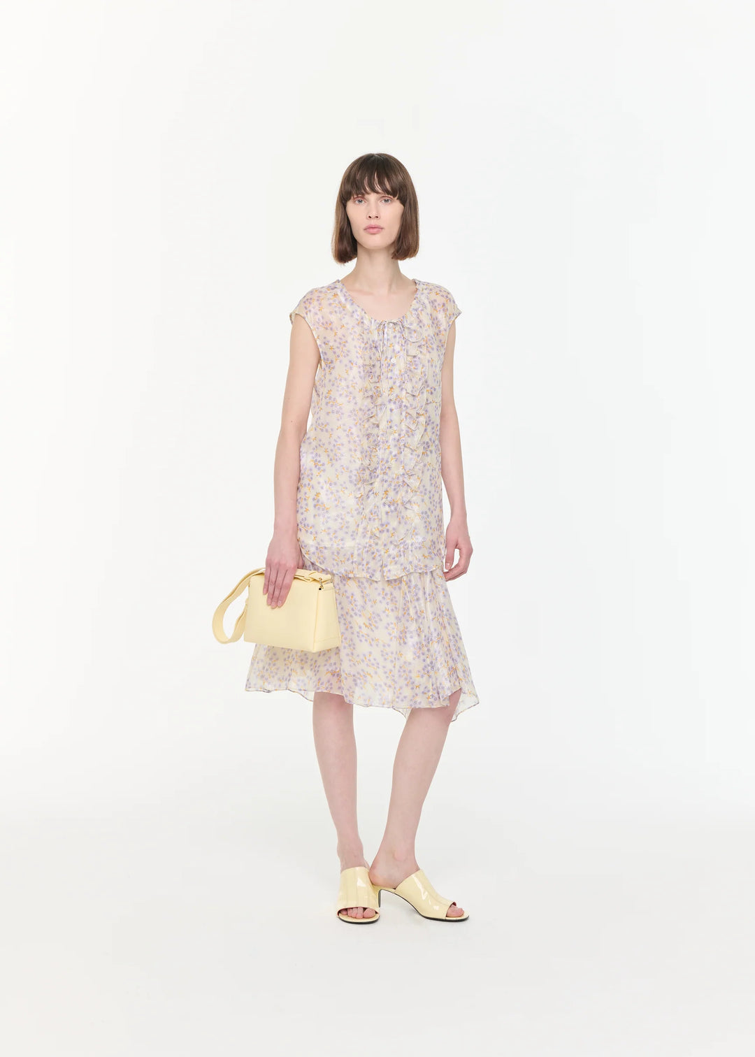 PLAN C SILK CHIFFON TOP