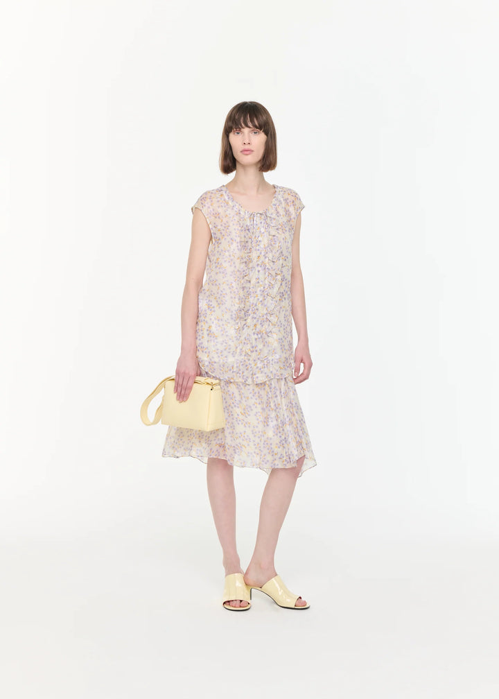 PLAN C SILK CHIFFON TOP