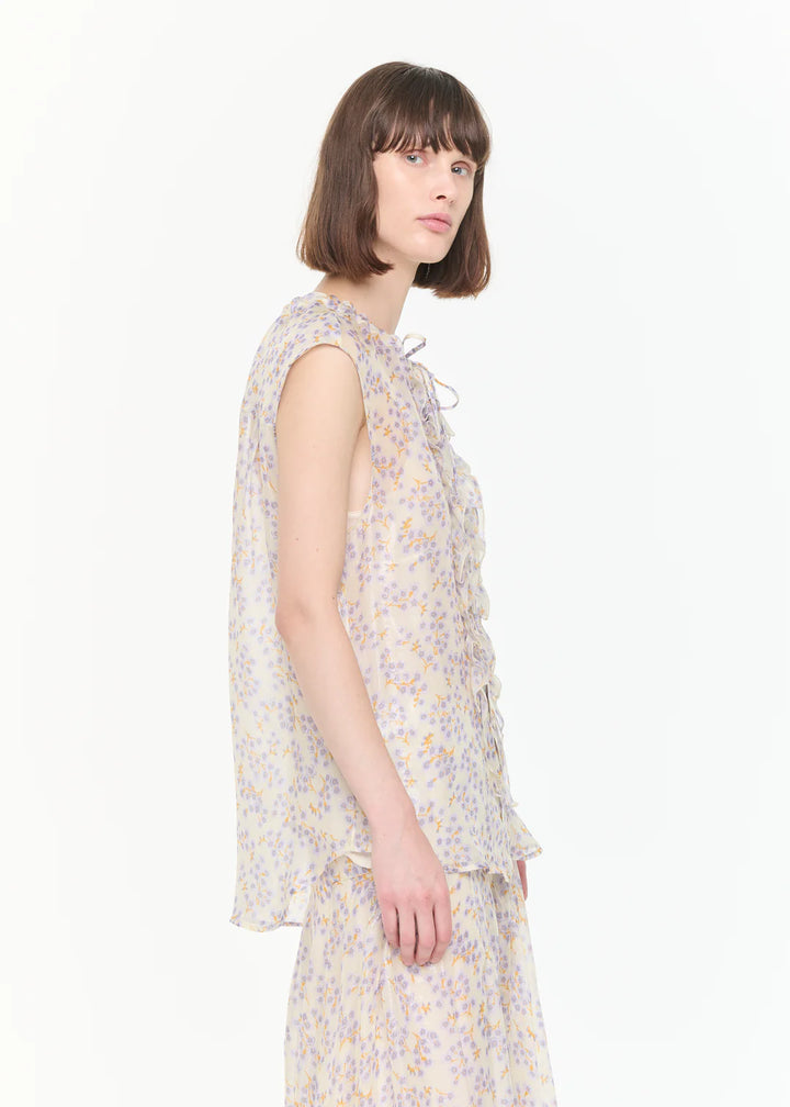 PLAN C SILK CHIFFON TOP