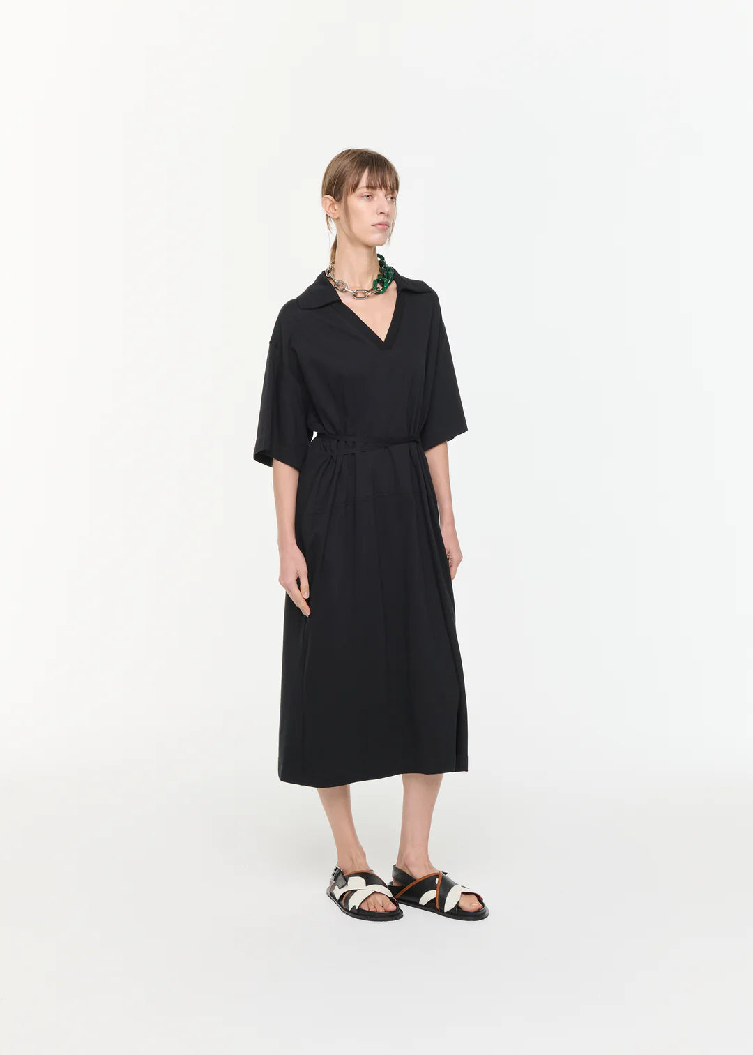 PLAN C JERSEY POLO DRESS