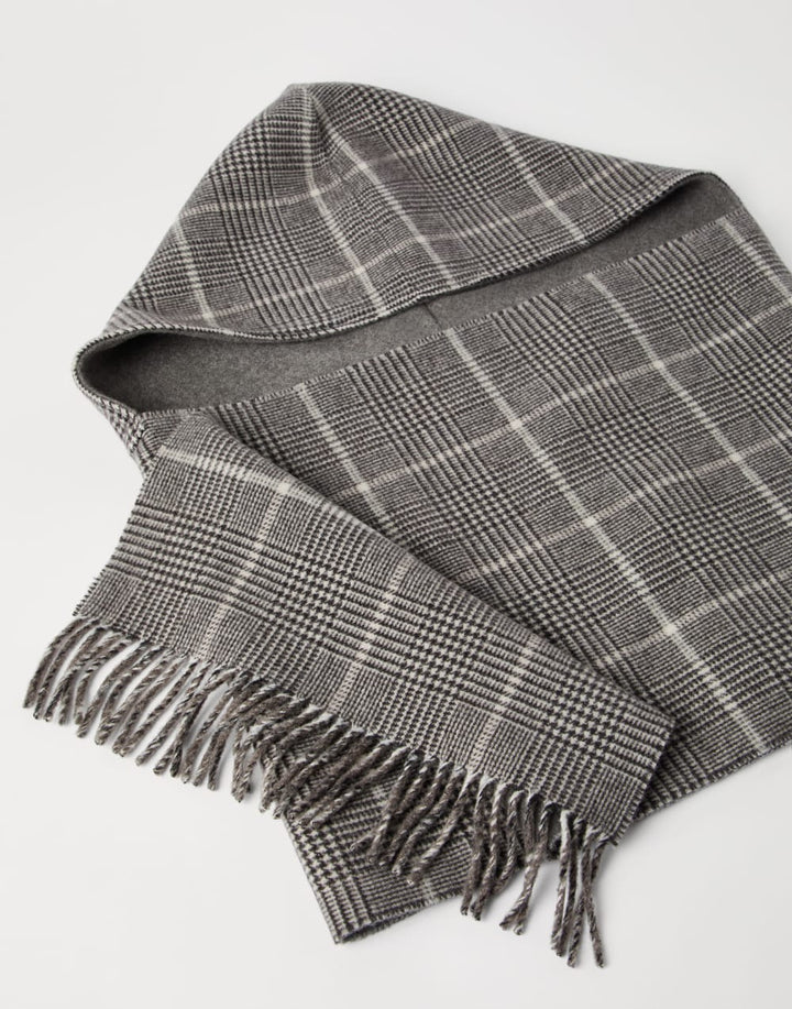 BRUNELLO CUCINELLI DOUBLE CLOTH SCARF WITH HOOD