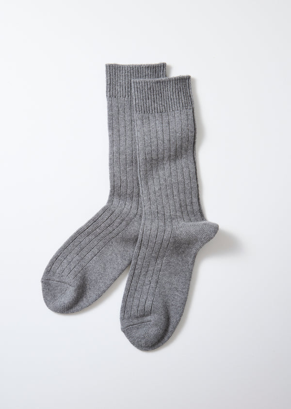 ROTOTO COTTON WOOL RIBBED CREW SOCKS