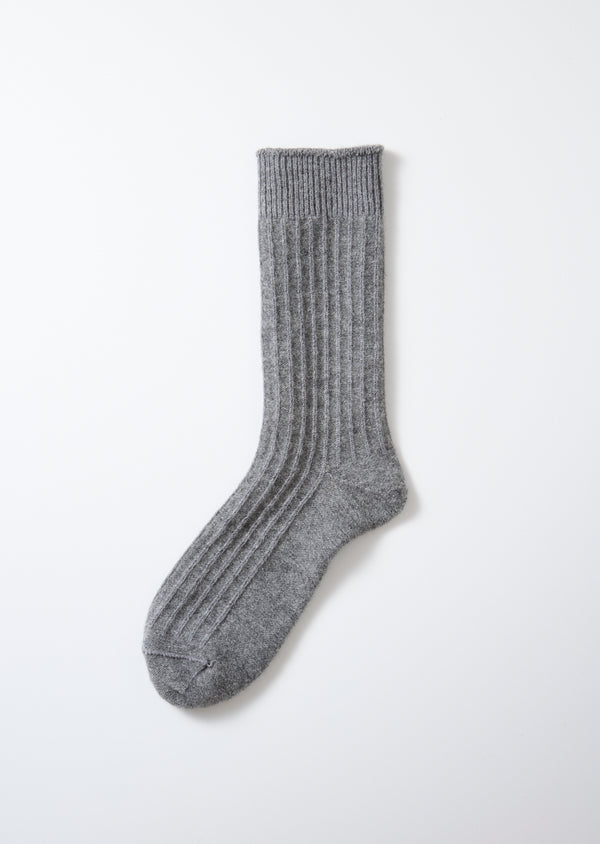ROTOTO COTTON WOOL RIBBED CREW SOCKS