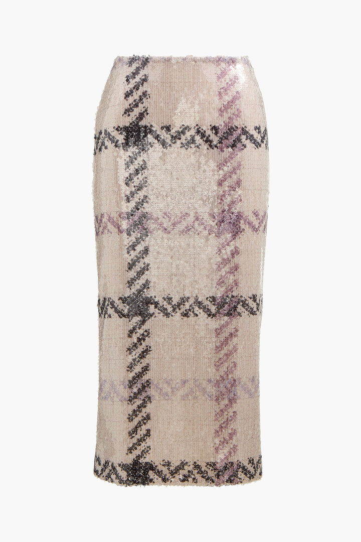 Plaid patterned skirt on a white background