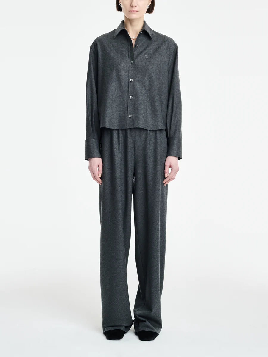 MARIA MCMANUS BUTOON SLEEVE CROP SHIRT