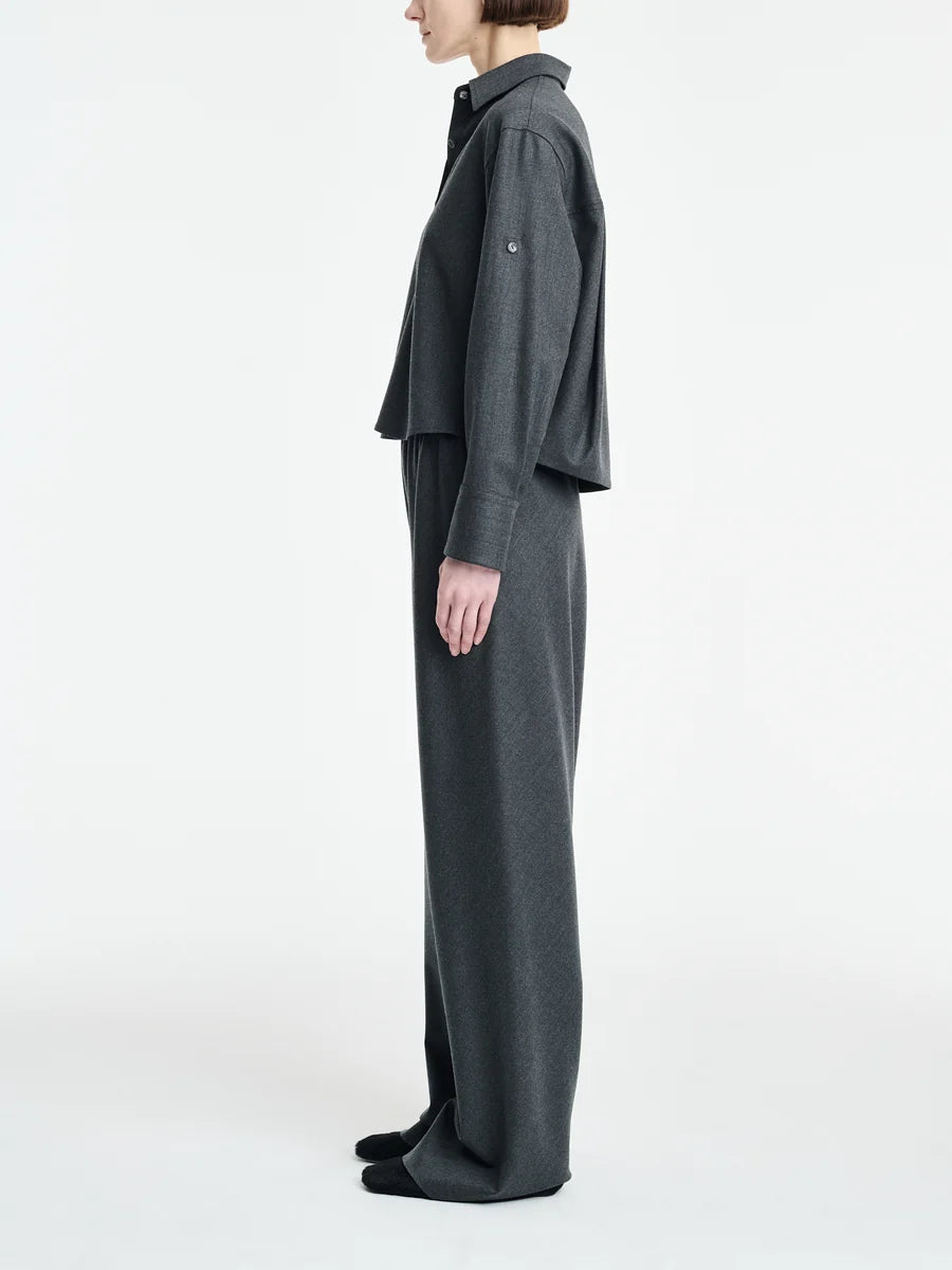 MARIA MCMANUS BUTOON SLEEVE CROP SHIRT