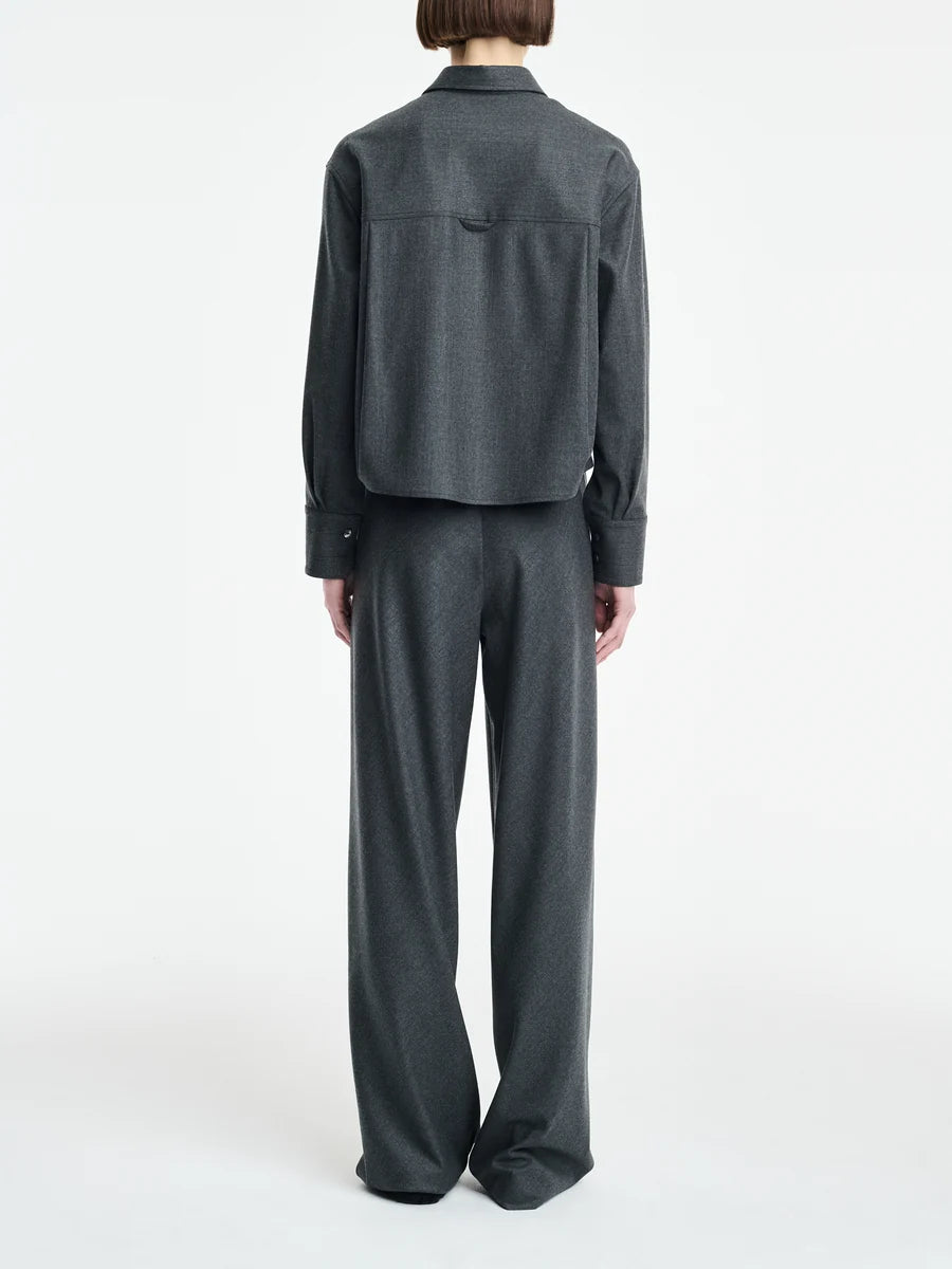MARIA MCMANUS BUTOON SLEEVE CROP SHIRT
