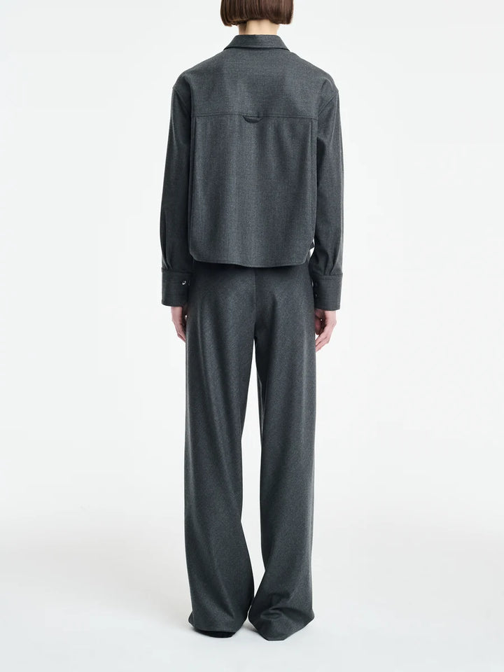 MARIA MCMANUS BUTOON SLEEVE CROP SHIRT