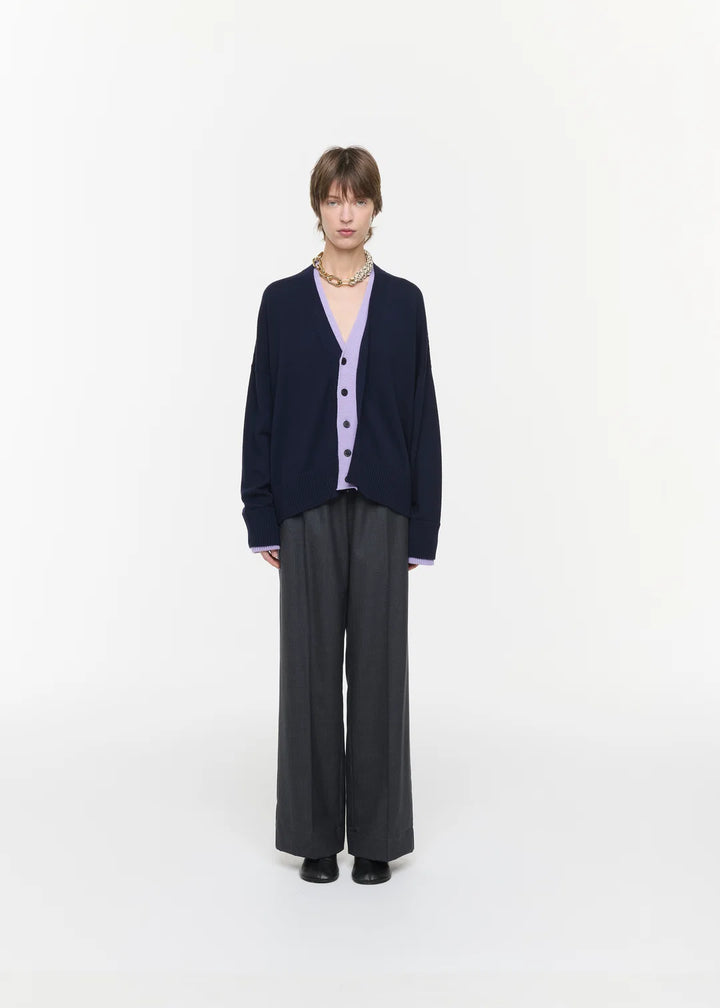 PLAN C SOFT WOOL BLUE LILAC CARDIGAN