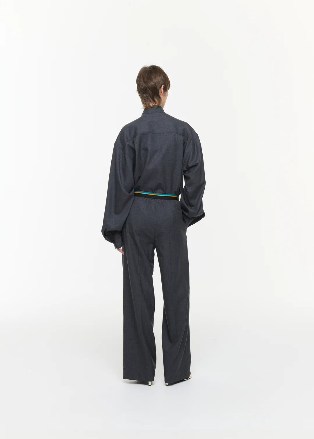 PLAN C ASYMMETRIC WOOL TWILL TUNIC SHIRT