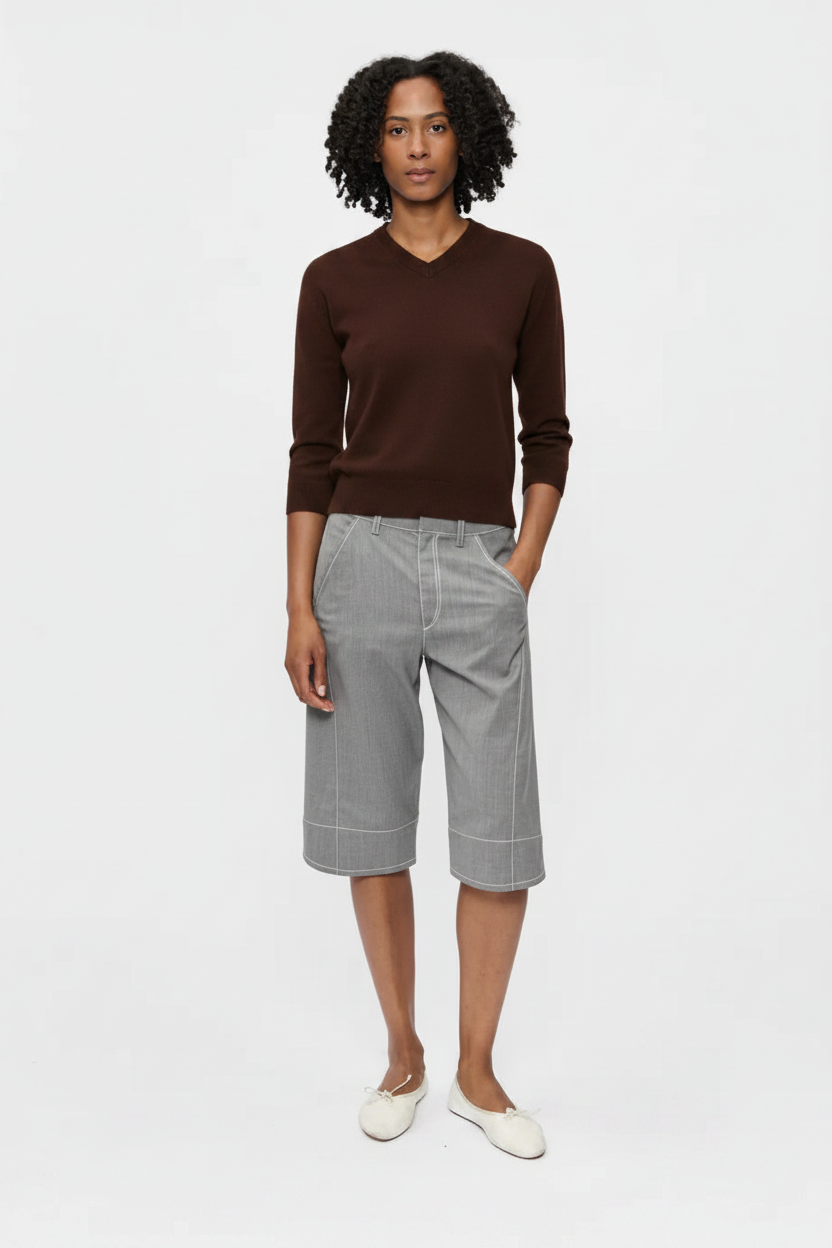 6397 ELBOW V-NECK SWEATER