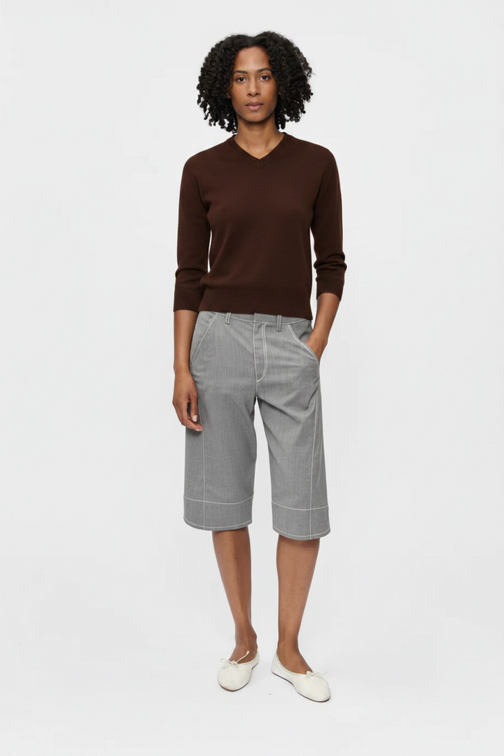 6397 ELBOW V-NECK SWEATER