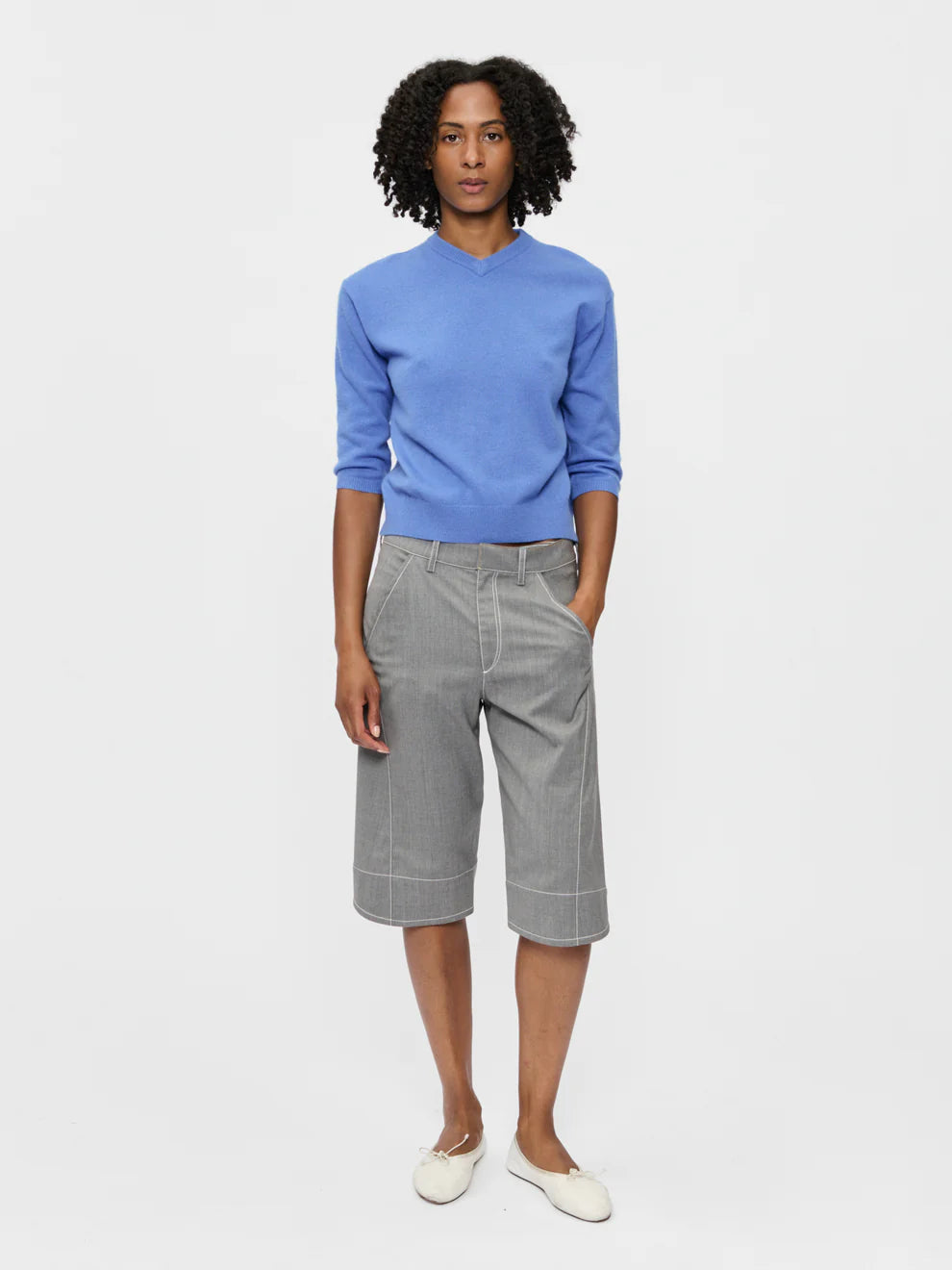 6397 ELBOW V-NECK SWEATER