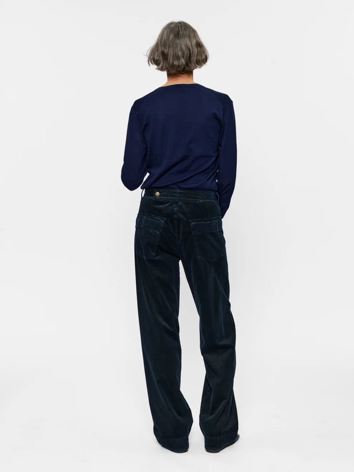 6397 Side Dart Velvet Pant in Ink Blue, product image