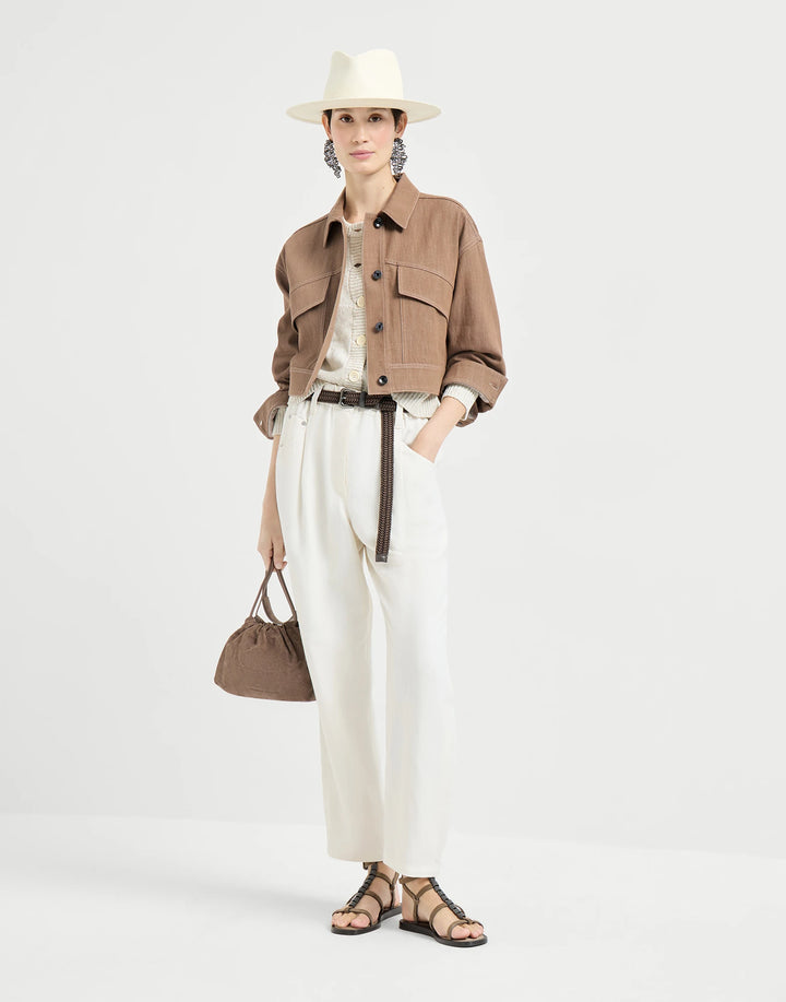 BRUNELLO CUCINELLO CARDIGAN WITH DAZZLING STRIPES