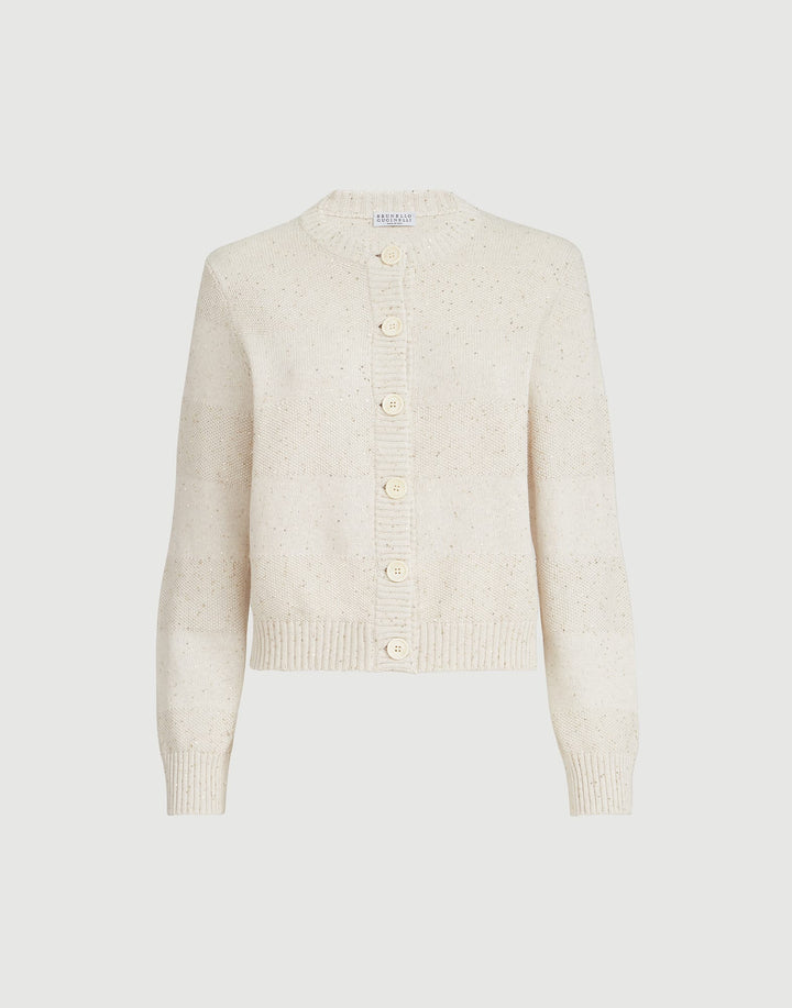 BRUNELLO CUCINELLO CARDIGAN WITH DAZZLING STRIPES