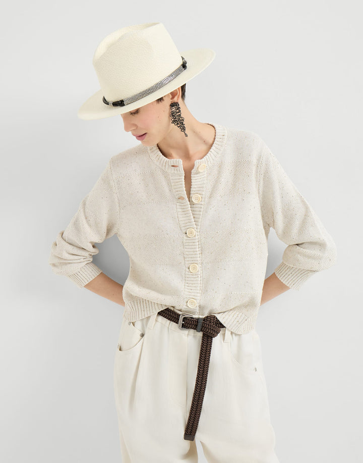 BRUNELLO CUCINELLO CARDIGAN WITH DAZZLING STRIPES