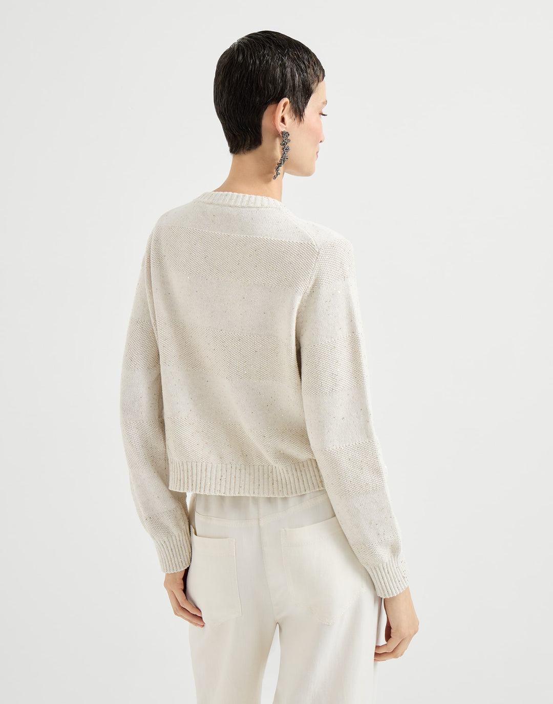 BRUNELLO CUCINELLO CARDIGAN WITH DAZZLING STRIPES