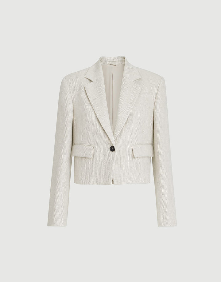 BRUNELLO CUCINELLI CHEVRON CROPPED BLAZER