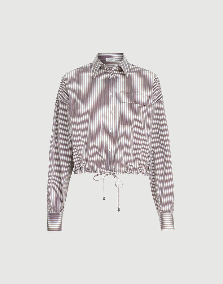 BRUNELLO CUCINELLI SRIPED POPLIN SHIRT