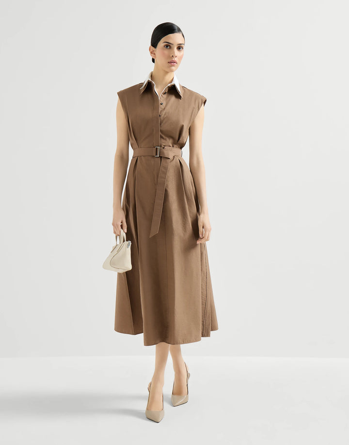 BRUNELLO CUCINELLI TEXTURE TWILL DRESS