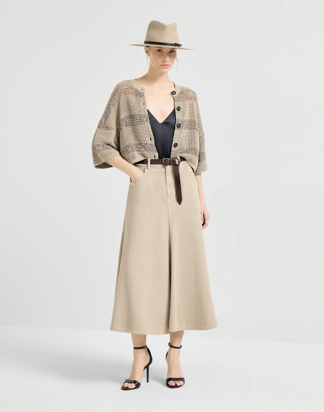 BRUNELLO CUCINELLI FIVE POCKET FLARED SKIRT