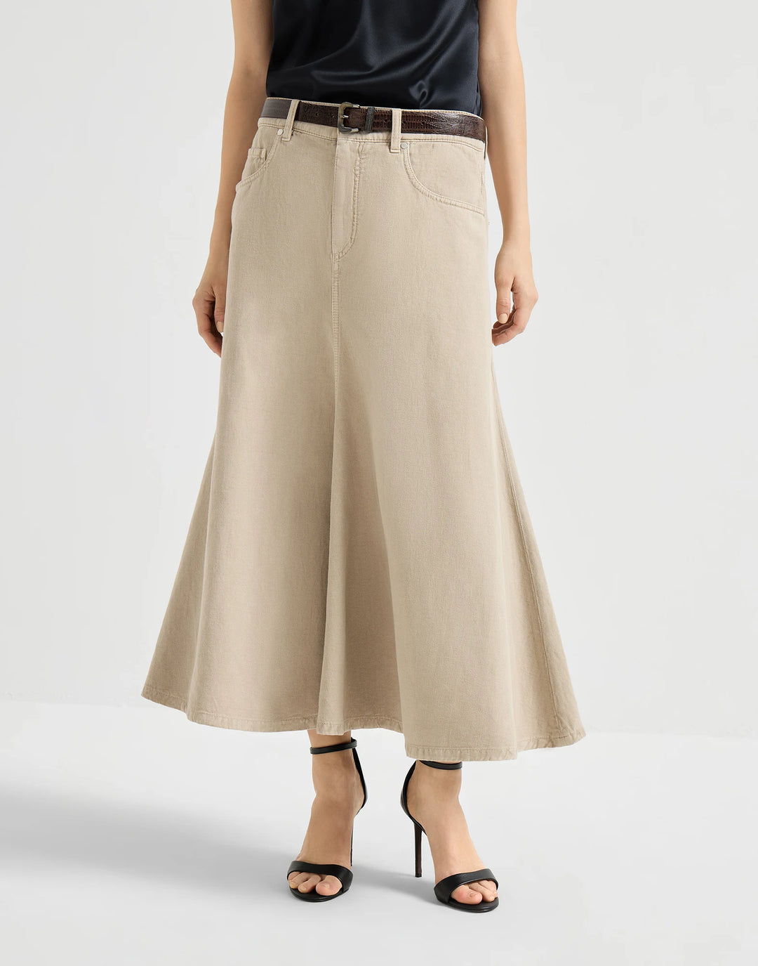 BRUNELLO CUCINELLI FIVE POCKET FLARED SKIRT