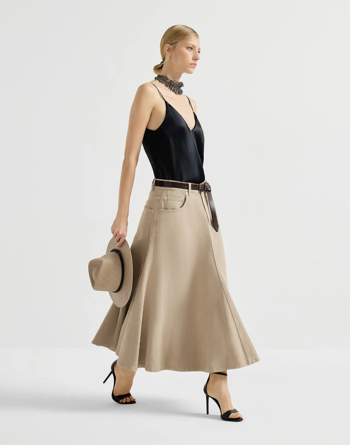 BRUNELLO CUCINELLI FIVE POCKET FLARED SKIRT