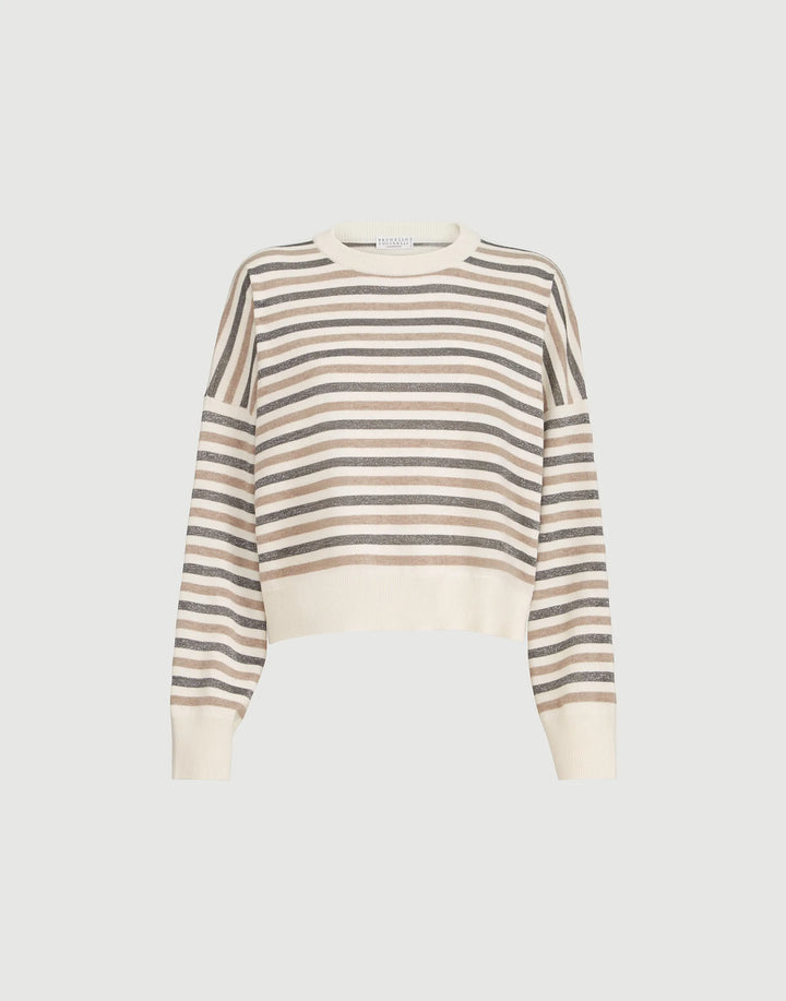 BRUNELLO CUCINELLI SPARKLING STRIPES SWEATER