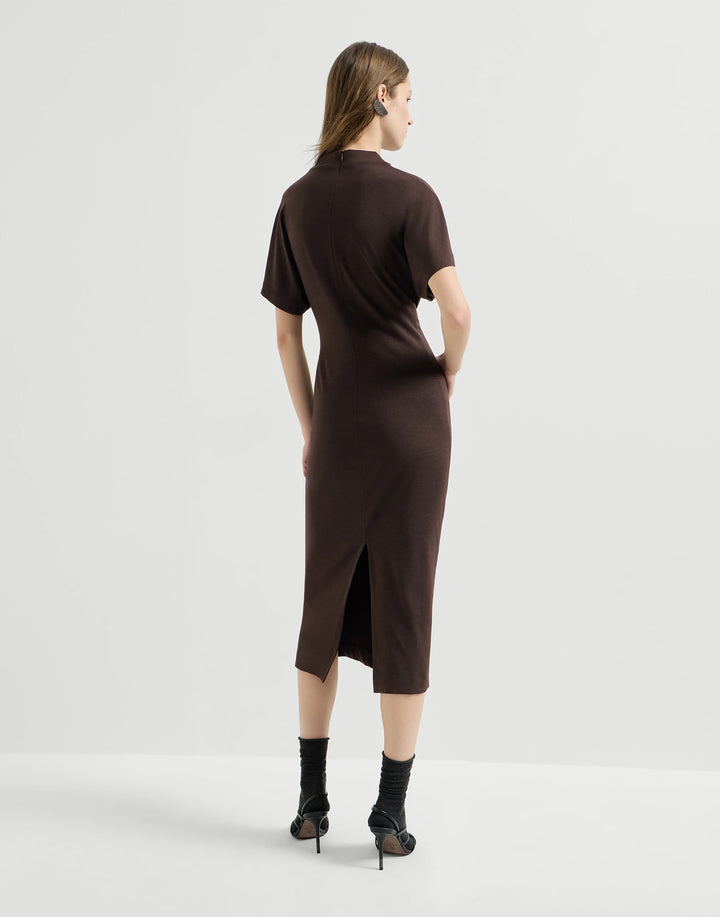 BRUNELLO CUCINELLI JERSEY WRAP BELT DRESS
