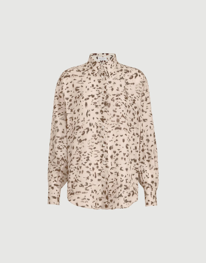 BRUNELLO CUCINELLI PRINT SILK SHIRT