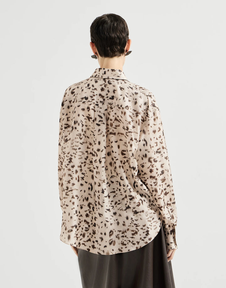 BRUNELLO CUCINELLI PRINT SILK SHIRT