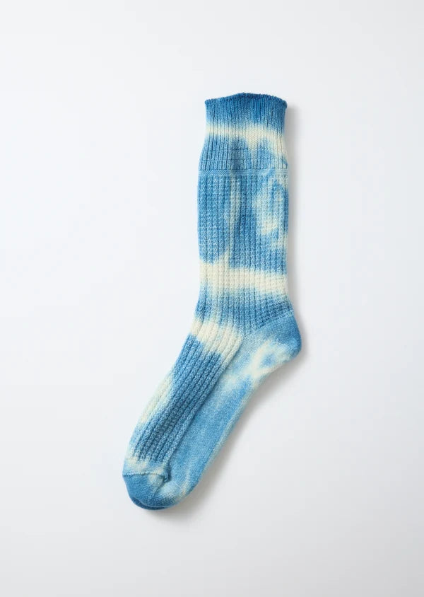 ROTOTO AIZOME INDIGO COTTON WOOL WAFFLE SOCKS