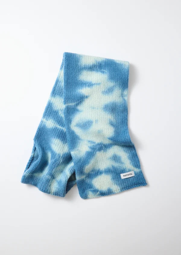 ROTOTO AIZOME INDIGO HANMO WOOL CHUNKY SHORT SCARF