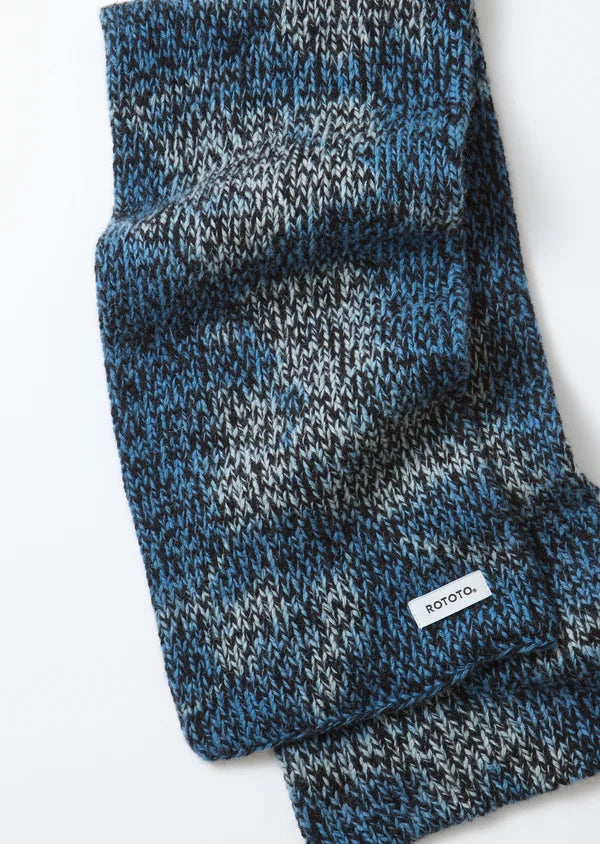 ROTOTO AIZOME INDIGO HANMO WOOL CHUNKY SHORT SCARF