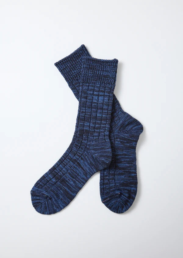 ROTOTO ORGANIC COTTON INDIGO TONE SOCKS