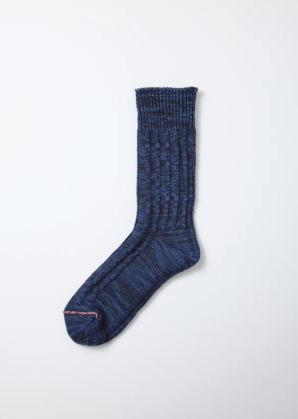 ROTOTO ORGANIC COTTON INDIGO TONE SOCKS