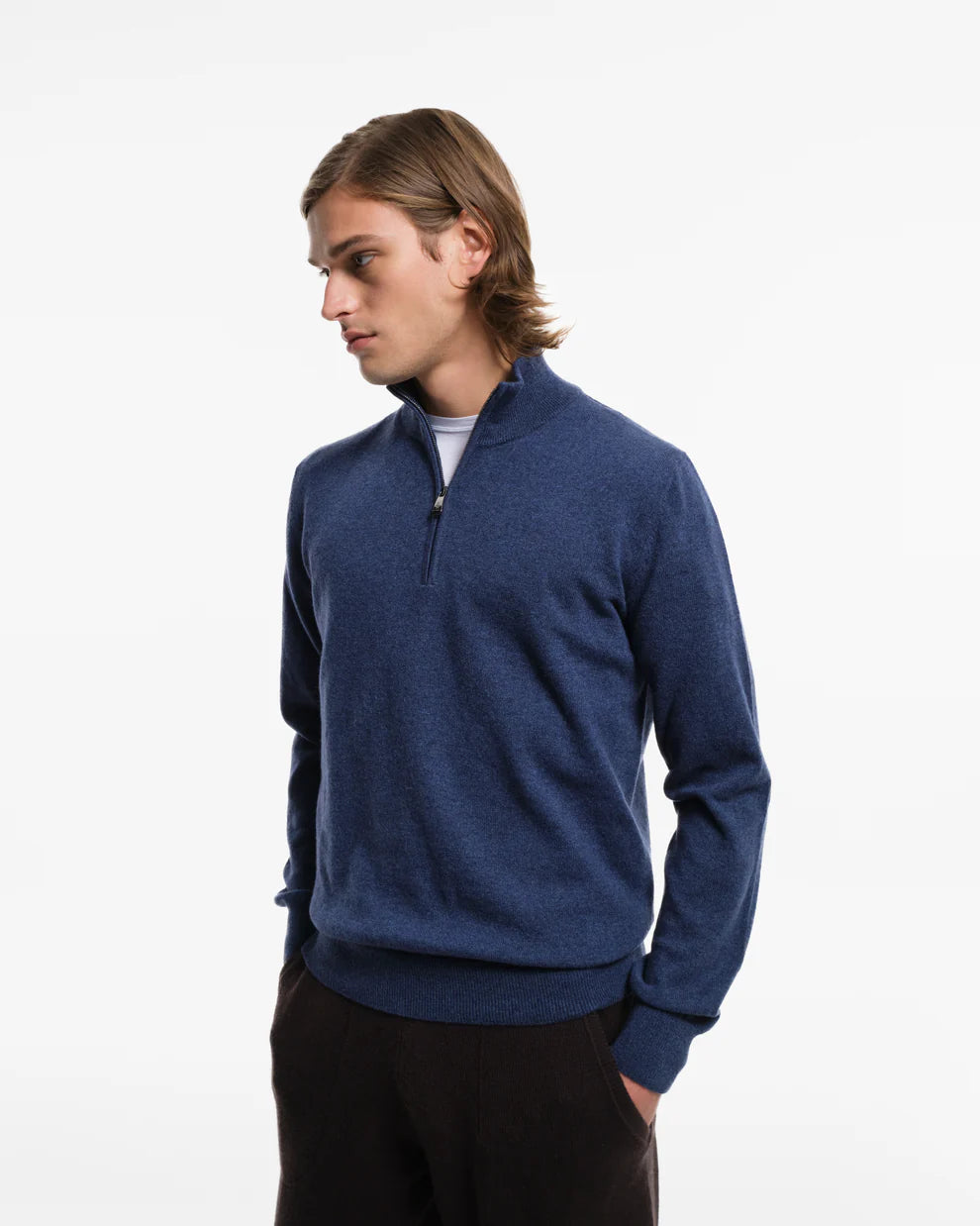PIACENZA CASHMERE 1/4 ZIP TURTLENECK