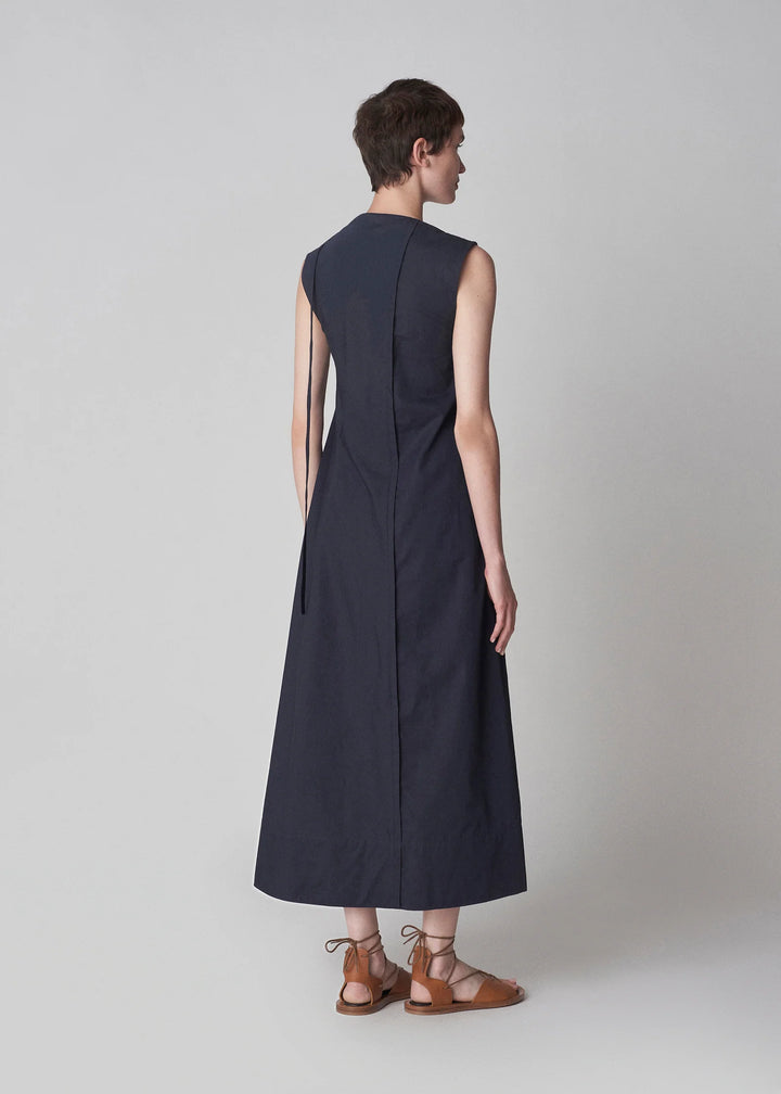 CO COLLECTION SLEEVELESS LONG SLIP DRESS IN NAVY