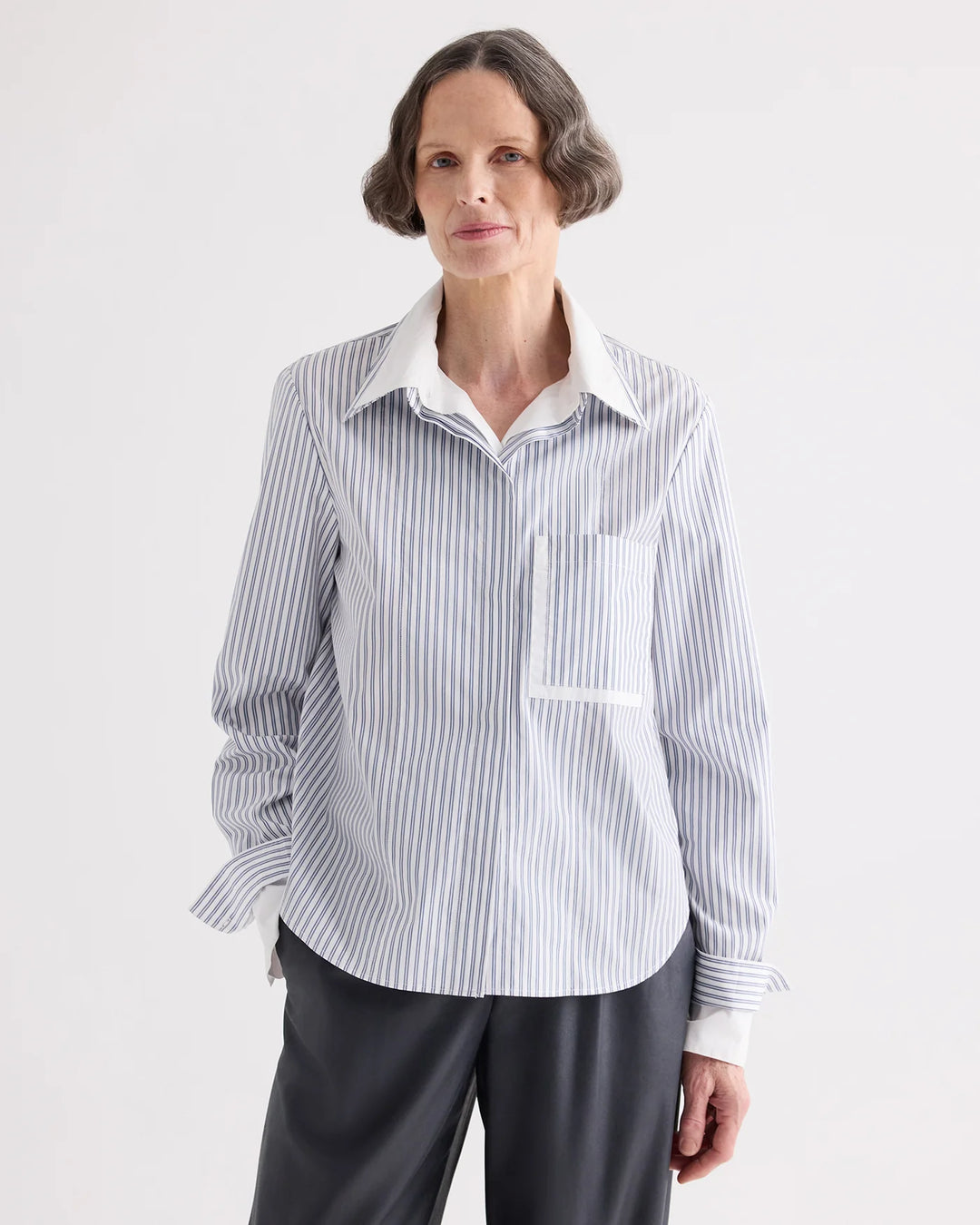 TWP DOUBLE LAYER BOYFRIEND SHIRT