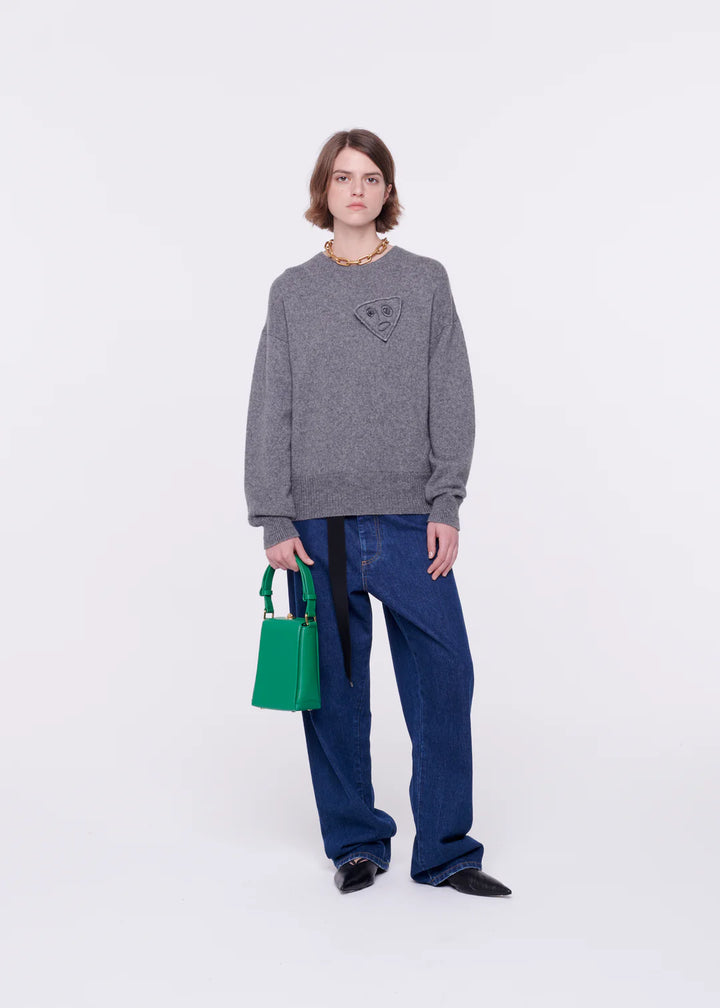 PLAN C GREY MERINO WOOL SWEATER