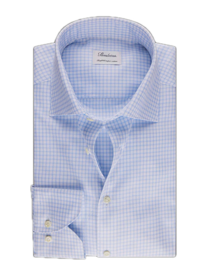 STENSTROMS LIGHT BLUE CHECK SHIRT