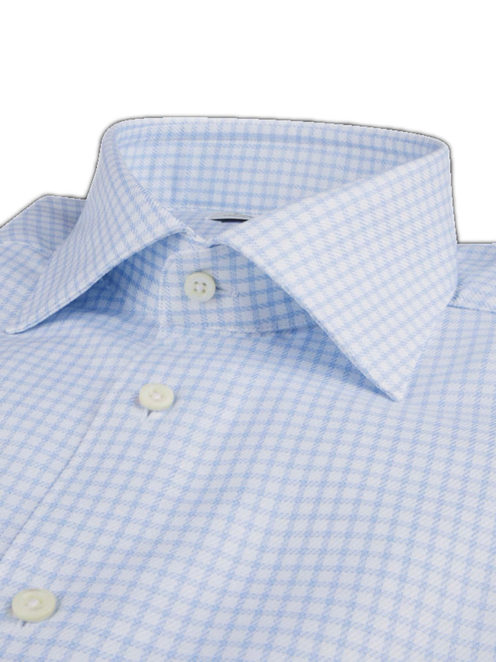 STENSTROMS LIGHT BLUE CHECK SHIRT