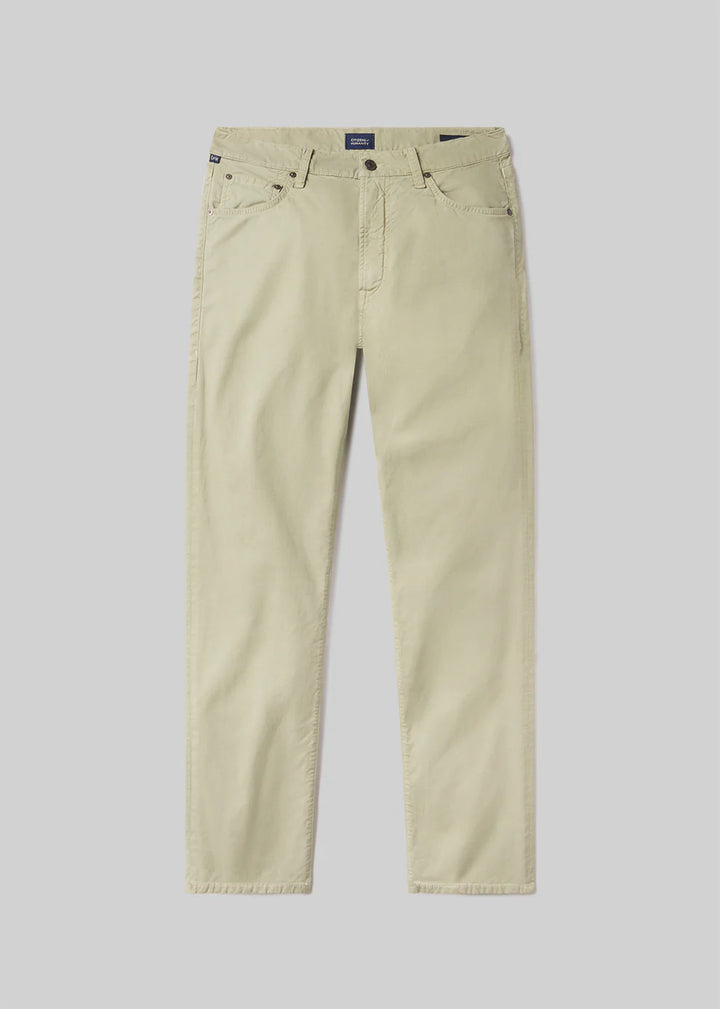 Beige pants on a light gray background