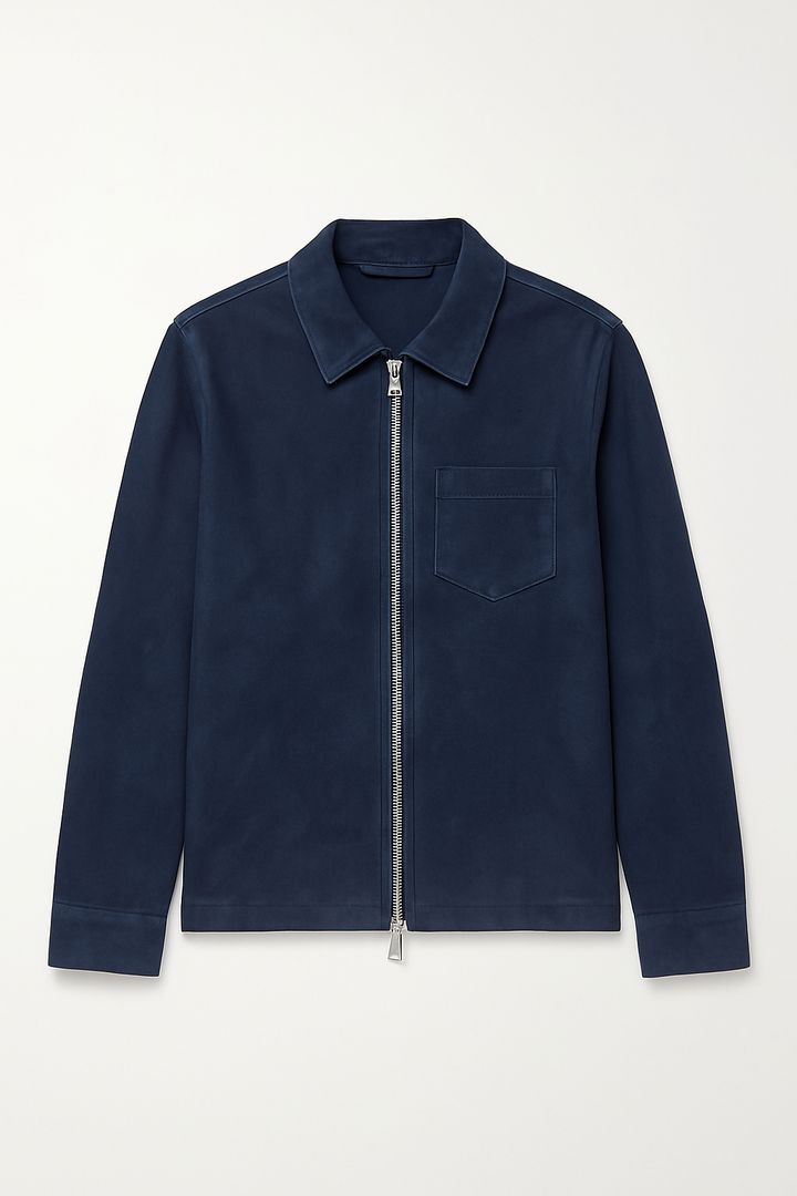 OFFICINE GENERALE NAVY SUEDE JACKET