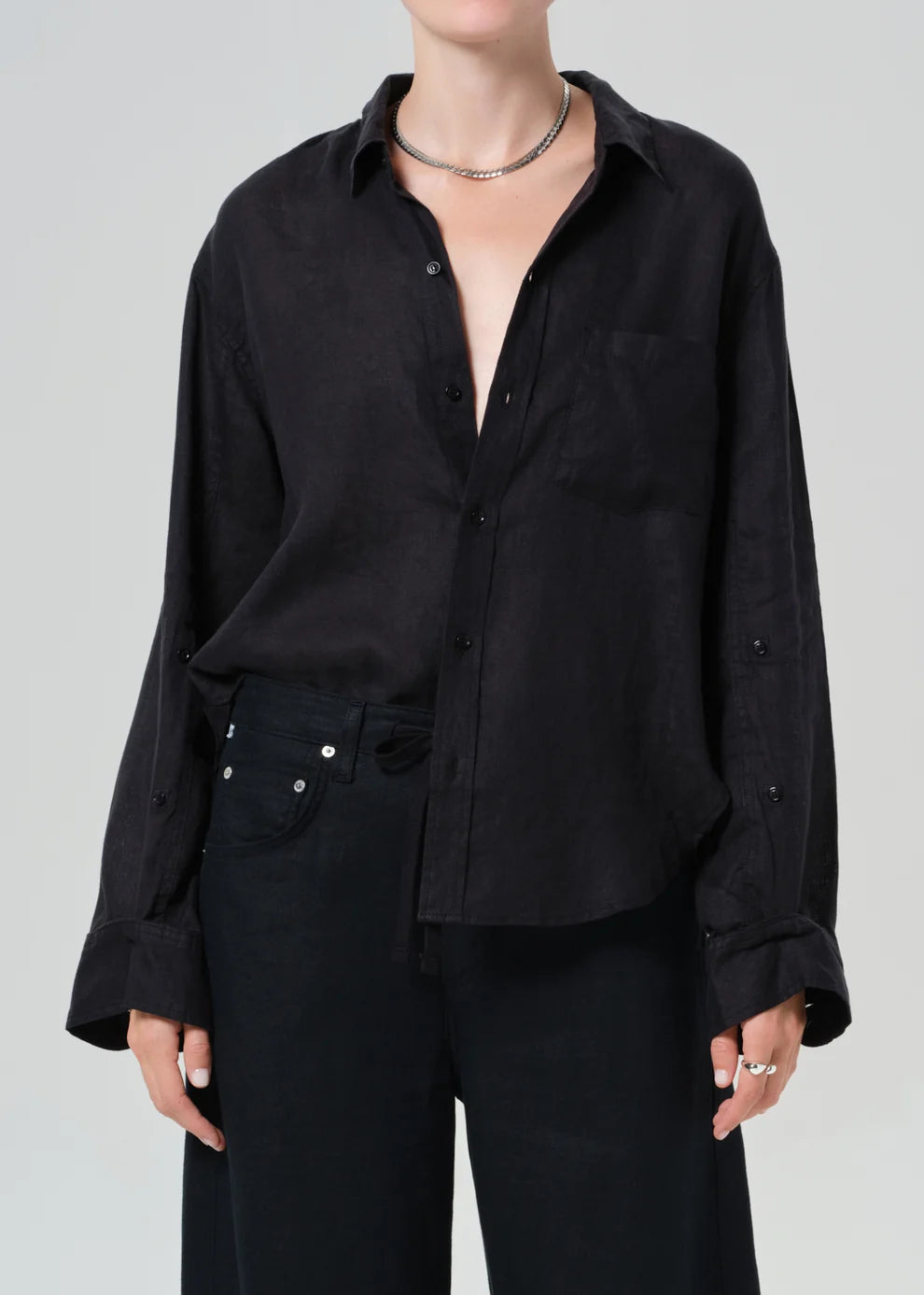 CITIZENS OF HUMANITY KAYLA SHRUNKEN LINEN SHIRT